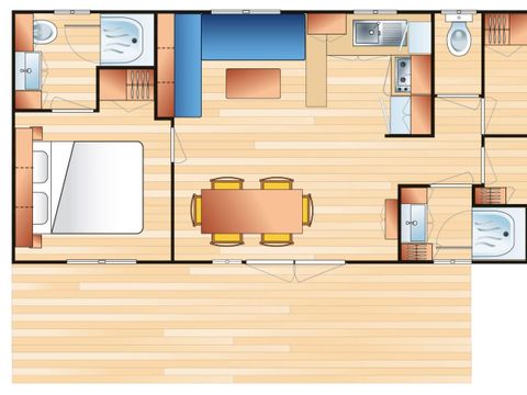 MOBILHOME 6 personnes - Cottage prestige 6 pers. 3 ch.