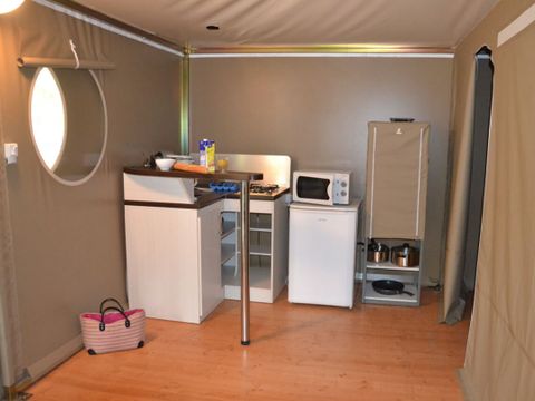 Tente en toile et en bois 4 personnes - Tente lodge 4 pers. 2 ch.