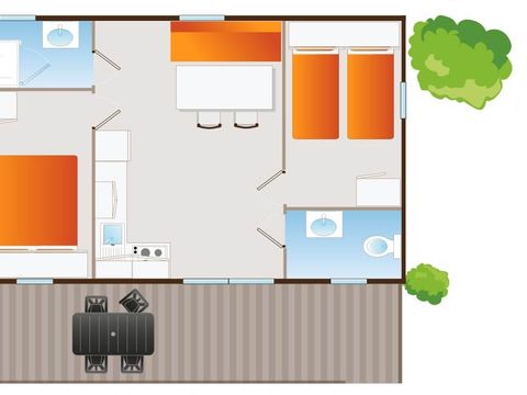 MOBILHOME 4 personnes - Confort Moon 4 pers. 2 ch.
