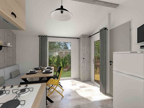 MOBILHOME 7 personnes - 30m² Confort (2ch - 5/7pers.) + Clim + Terrasse couverte