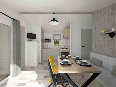 MOBILHOME 7 personnes - 30m² Confort (2ch - 5/7pers.) + Clim + Terrasse couverte