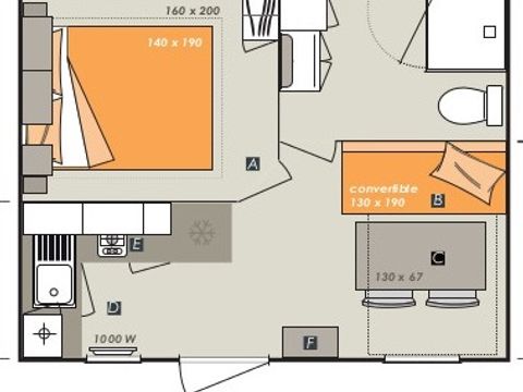 MOBILHOME 2 personnes - Cottage LE CAHITA  - climatisé - 1 chambre - S