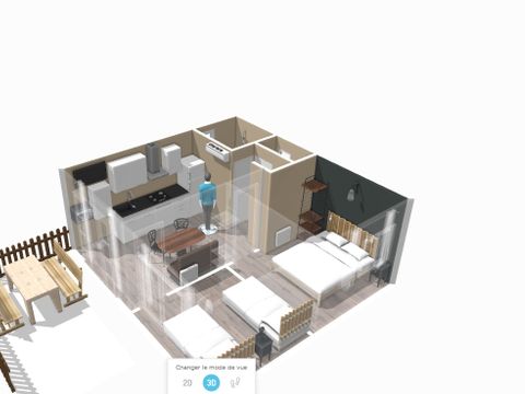 BUNGALOW 5 personnes - Cottage LA GARIOTTE - 5 personnes - 2 chambres - Climatisé - Télévision - Lave-vaisselle - S