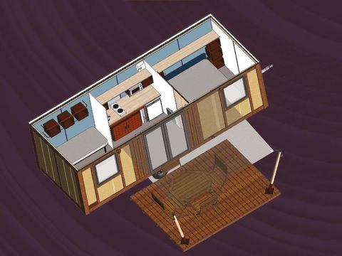 TENTE TOILE ET BOIS 4 personnes - Mobilodge