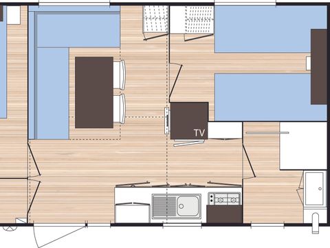 MOBILHOME 4 personnes -  2 Chambres+ avec CLIM en DIMANCHE (Juillet/Août)