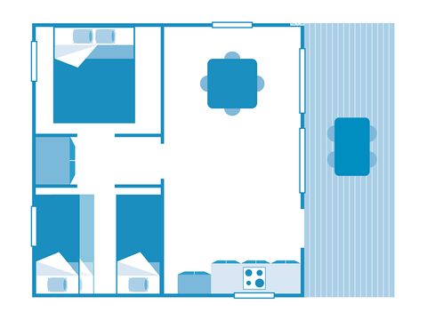 BUNGALOW TOILÉ 5 personnes - Tente Sarlat sans sanitaires
