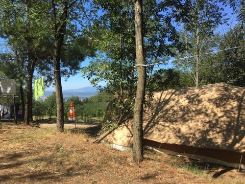 Emplacement - Maxi Emplacement 80-100m² : voiture + tente/caravane ou camping-car + électricité 1 pers.