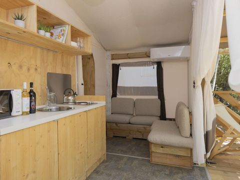 TENTE TOILE ET BOIS 5 personnes - Hu glamp Smart