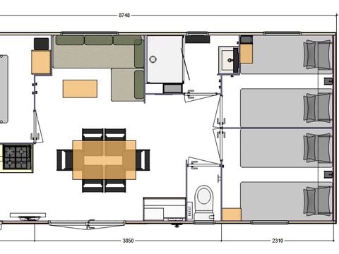 MOBILHOME 6 personnes - Premium Morgon 3 ch avec sanitaires