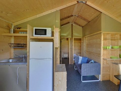 TENTE TOILE ET BOIS 6 personnes - Cabane Hivernet Premium 3 ch avec sanitaires