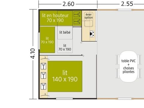 MOBILHOME 5 personnes - Tithome Nature sans sanitaire