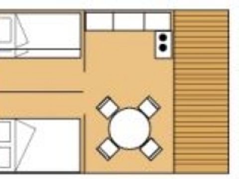 TENTE TOILE ET BOIS 4 personnes - Nature sans sanitaire