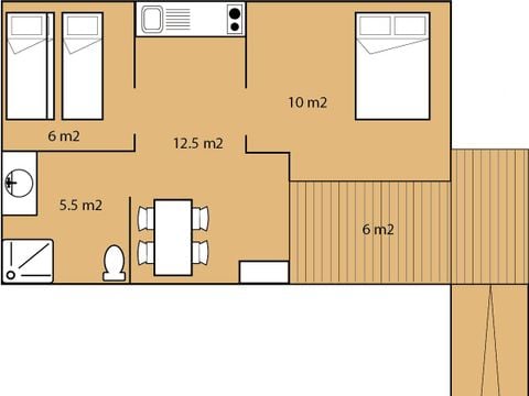 CHALET 5 personnes - Chalet Durance PMR Privilège avec sanitaires