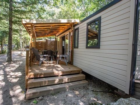 MOBILHOME 6 personnes - Cottage Premium Chanterelle Trio 3 ch. Forêt - TV  - Lave vaisselle - Wifi