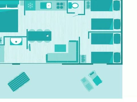 MOBILHOME 6 personnes - Cottage 4 Pièces 6 Personnes Climatisé + TV *** MOBILHOME 6 personnes - Cottage 4 Pièces 6 Personnes Climatisé + TV ***