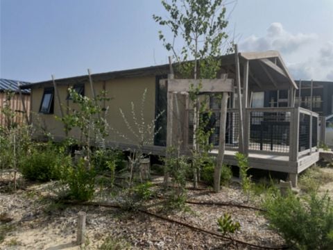 TENTE TOILE ET BOIS 5 personnes - TENTE LODGE "DUNE" (ext. toile) 2 chb. 4/5 pl.