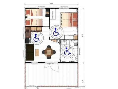 CHALET 4 personnes - CHALET "OCEAN" ADAPTE P.M.R. 2 chb. 4 pl.