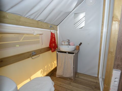 Tente en toile et en bois 5 personnes - Tente Lodge Confort - Avec sanitaires