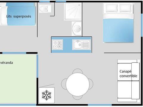 CHALET 6 personnes - Chalet Alizé véranda 2 chambres