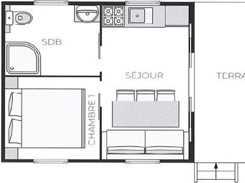 LODGE 4 personnes - Lodge Feroe 20m² (1 chambre)  Climatisation