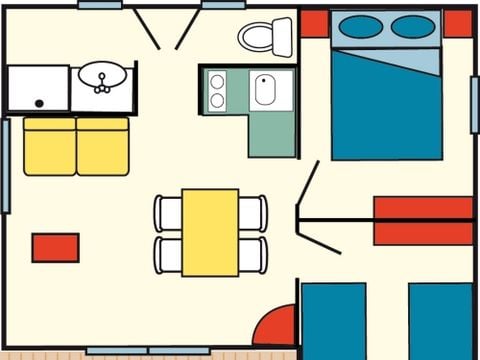 CHALET 6 personnes - 35m² (2 chambres)  Climatisation