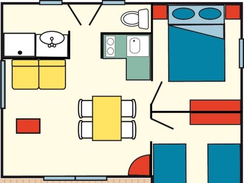 CHALET 6 personnes - 35m² (2 chambres)  Climatisation