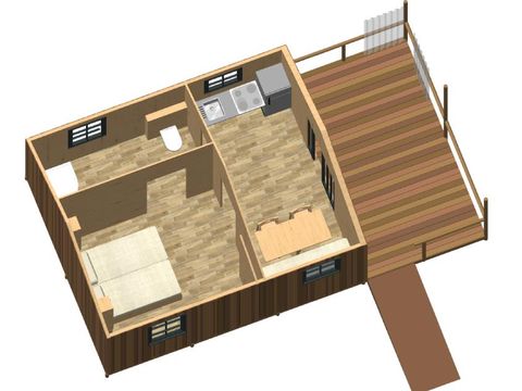 LODGE 4 personnes - LODGE CAPE TOWN PMR 27m² (1 chambre)  Climatisation