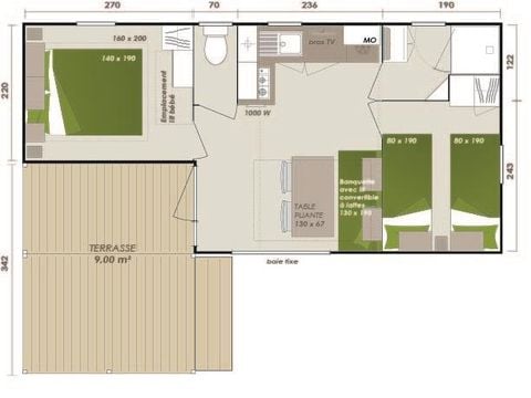 MOBILHOME 4 personnes - LOGGIA