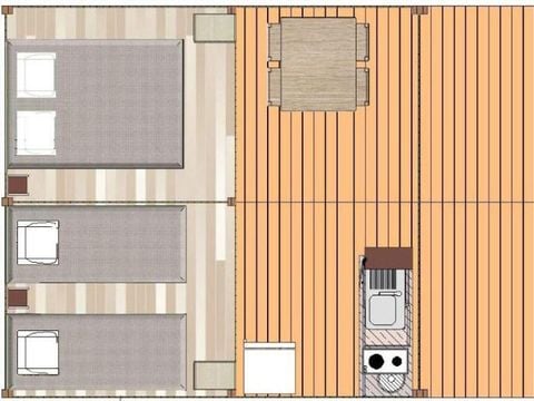 TENTE TOILE ET BOIS 5 personnes - LODGE STANDARD (SANS SANITAIRES)