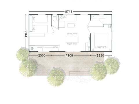 MOBILHOME 4 personnes - Mobil-Home Premium 33m² (2ch - 4pers) + lave-vaiselle
