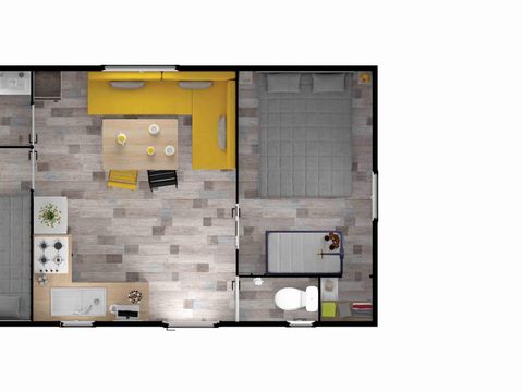 MOBILHOME 4 personnes - Mobil-home CONFORT 28m² - 2 chambres + terrasse couverte + TV