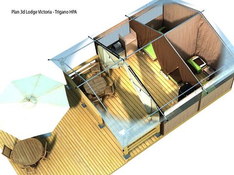 TENTE TOILE ET BOIS 5 personnes - Lodge VICTORIA 30m² / 2 chambres (sans sanitaires privatifs)