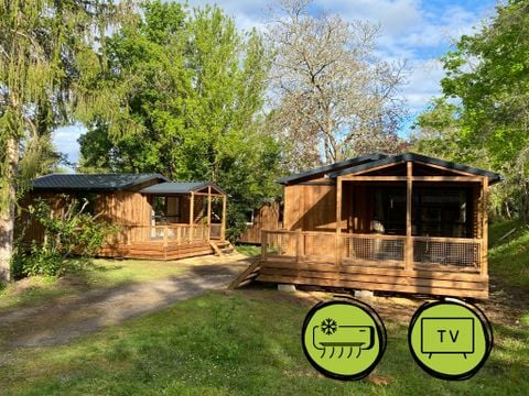 CHALET 5 personnes - Chalet Médiéval - CLIM - 37 m² avec terrasse semi-couverte - 2 chambres