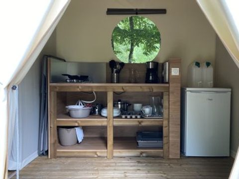 Tente en toile et en bois 4 personnes - NOMADE LODGE sans sanitaires
