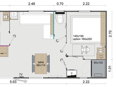 MOBILHOME 4 personnes - Rapidhome - 2 chambres - 29m²