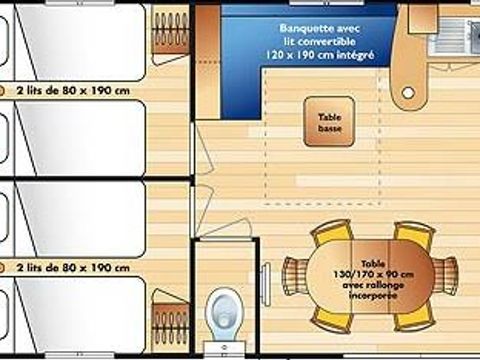 Mobilhome 6 personnes - Cordélia Standard de 32 m² - 3 chambres-6pers.