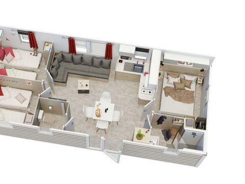 MOBILHOME 6 personnes - Premium Magnolia 31.8m² (3 chambres)