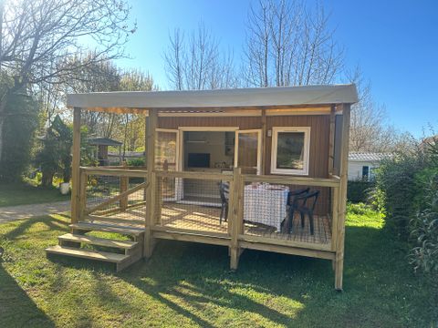 Mobilhome 2 personnes - Confort Cahita 17,8m² - 1chambre - Terrasse couverte 13,5m²