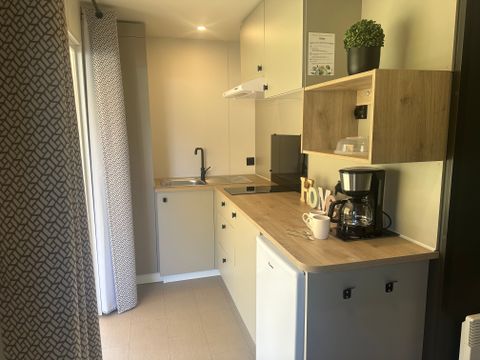 Mobilhome 2 personnes - Confort Cahita 17,8m² - 1chambre - Terrasse couverte 13,5m²