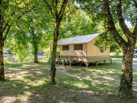 Tente en toile et en bois 5 personnes - Lodge CONFORT 2ch 5 - sans sanitaires