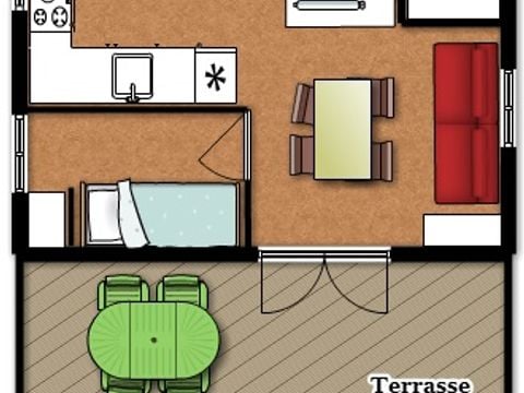 CHALET 5 personnes - CHALET PMR SANS TV 3/5 PERS GL + PL