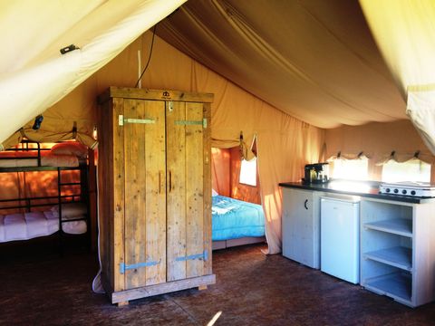 TENTE TOILE ET BOIS 4 personnes - Tente Safari 35m²