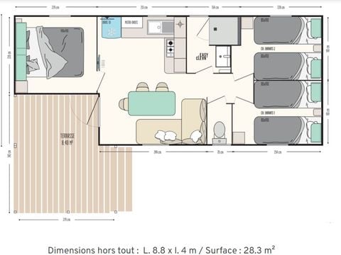 MOBILHOME 6 personnes - IRM Confort Loggia 3 ch avec Climatisation