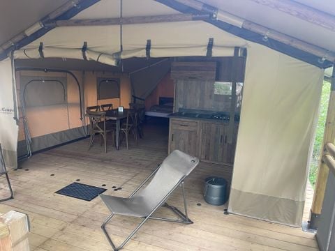 TENTE TOILE ET BOIS 5 personnes - Tente Kenya avec SDB