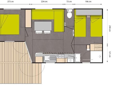 MOBILHOME 4 personnes - Familial Classic Ohara 784 2 Ch