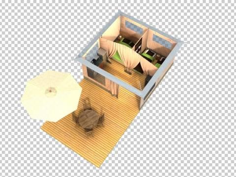 Tente en toile et en bois 4 personnes - Tente Lodge Caraïbes 4