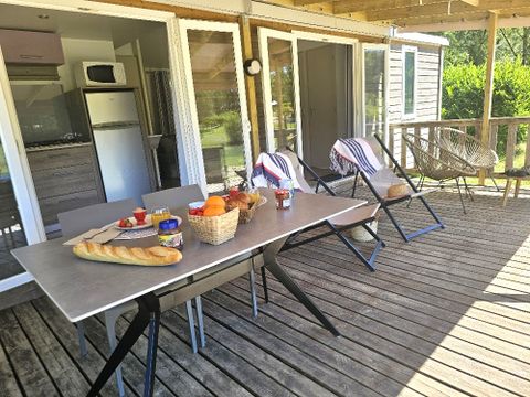 MOBILHOME 4 personnes - Mobil home Premium face à l' étang 1/4 pers