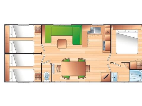MOBILHOME 6 personnes - Loisir 6 personnes 3 chambres 35m²