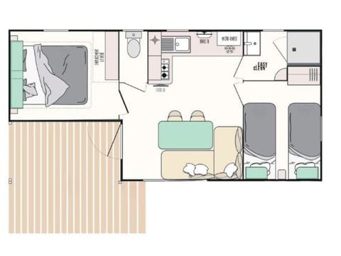 MOBILHOME 6 personnes - 2 Chambres Evasion - TV