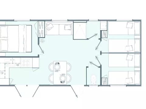 MOBILHOME 6 personnes - 4 Pièces 6 Personnes Climatisé + TV